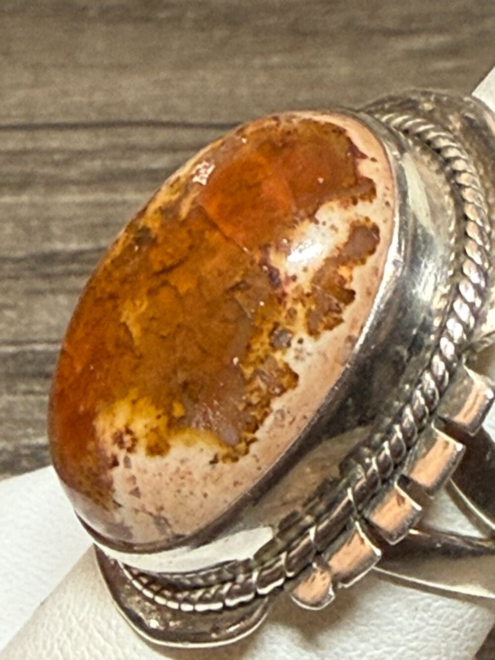 925 Mexican Cantera Fire Opal Ring View 4